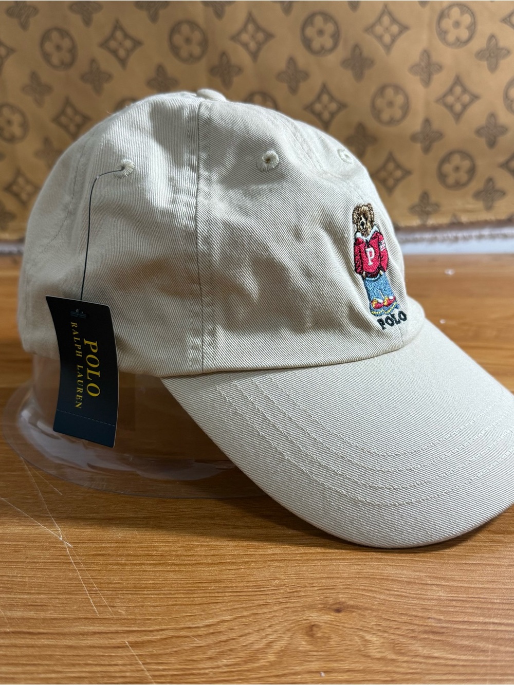 Polo by Ralph Lauren Cream Polo Bear Embroidered Baseball Cap - Picture 1 of 4